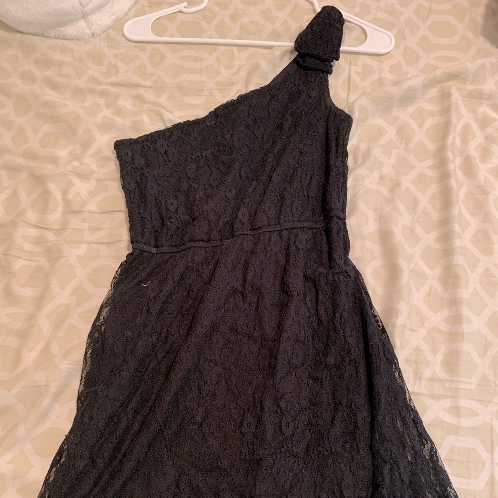 Black lace one strap dress